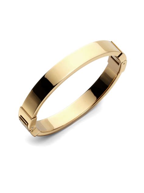 Michael Kors Goldtone Hinged Bangle Bracelet 